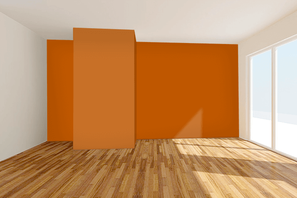 Pretty Photo frame on University of Texas Burnt Orange color Living room wal color