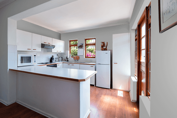 Pretty Photo frame on White Aluminium color kitchen interior wall color