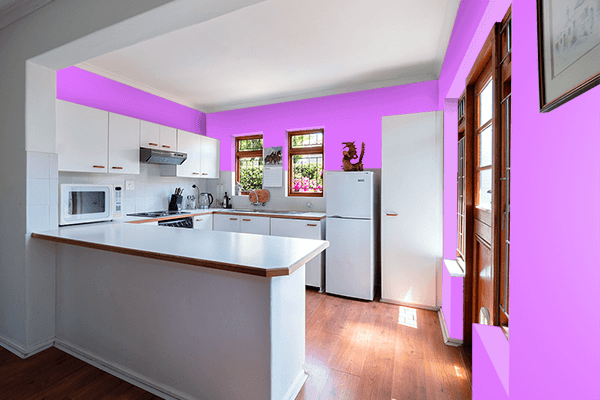 Pretty Photo frame on Heliotrope color kitchen interior wall color