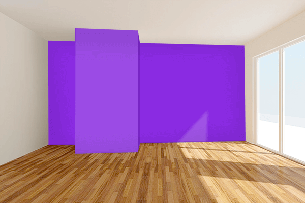 Pretty Photo frame on Blue Violet color Living room wal color