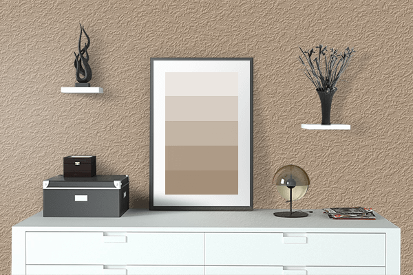 Pretty Photo frame on Classic Beige color drawing room interior textured wall