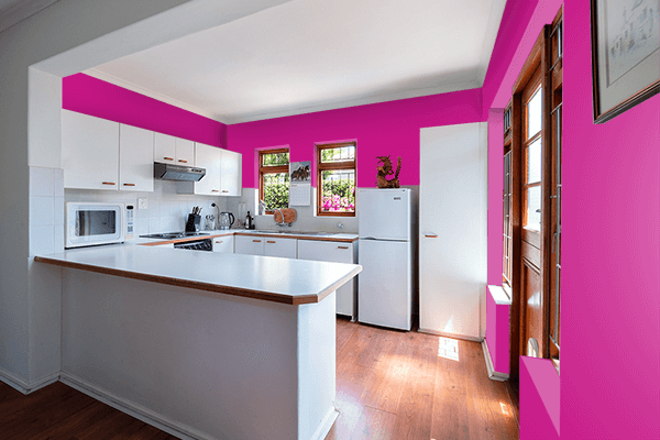 Pretty Photo frame on Artist’s Purple color kitchen interior wall color