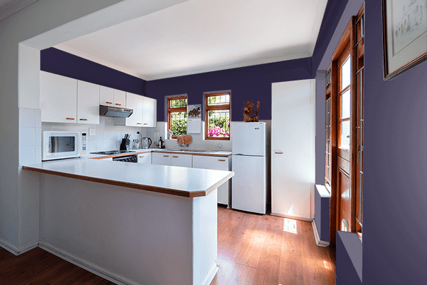 Pretty Photo frame on Heather Indigo color kitchen interior wall color