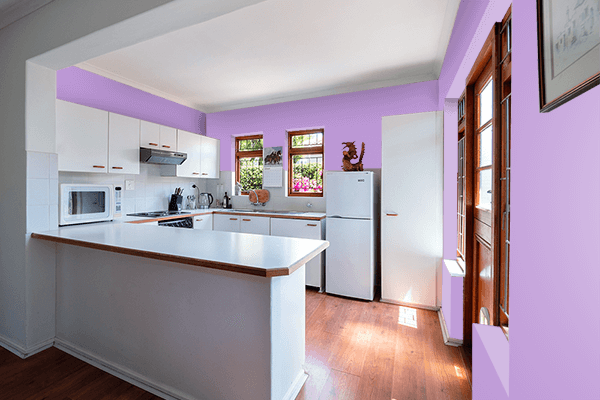 Pretty Photo frame on Light Grape color kitchen interior wall color