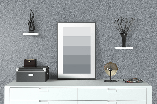 Pretty Photo frame on Light Gray Camo color drawing room interior textured wall