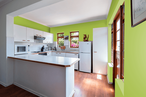 Pretty Photo frame on White Grape color kitchen interior wall color
