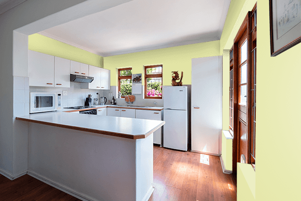 Pretty Photo frame on Kiwi Ice Cream Green color kitchen interior wall color
