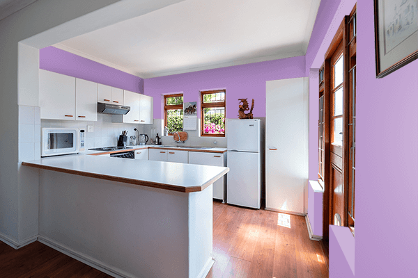 Pretty Photo frame on Lady Lilac color kitchen interior wall color