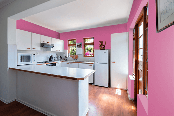 Pretty Photo frame on Azalea color kitchen interior wall color