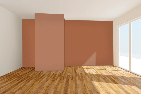 Pretty Photo frame on Amber Brown (Pantone) color Living room wal color