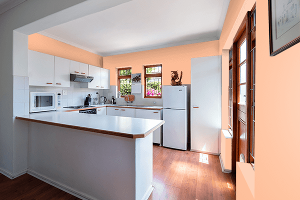 Pretty Photo frame on Peach Fuzz color kitchen interior wall color