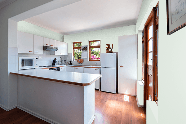 Pretty Photo frame on Watercolour White color kitchen interior wall color