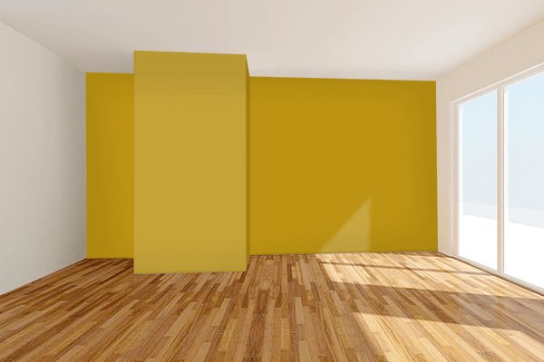 Pretty Photo frame on Gold Flake (Pantone) color Living room wal color