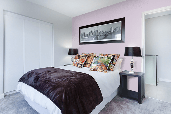 Pretty Photo frame on Amethyst Light Violet color Bedroom interior wall color