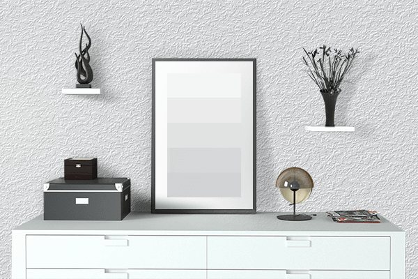 Pretty Photo frame on Whiteout color drawing room interior textured wall