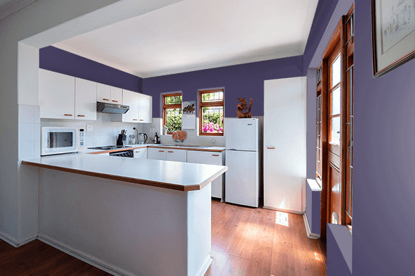 Pretty Photo frame on Mulberry Mauve Black color kitchen interior wall color