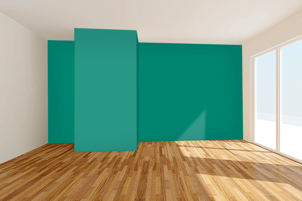 Pretty Photo frame on Christmas Green (RAL Design) color Living room wal color