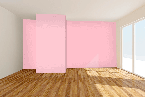 Pretty Photo frame on Digital Pink color Living room wal color