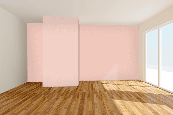 Pretty Photo frame on Orange Pink color Living room wal color