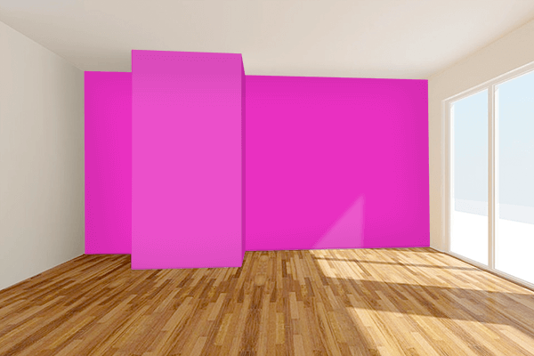 Pretty Photo frame on Laser Pink color Living room wal color