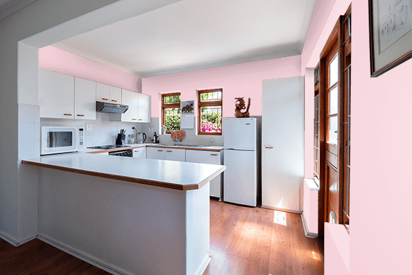 Pretty Photo frame on Pink Blossom color kitchen interior wall color