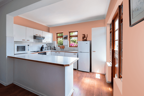 Pretty Photo frame on Copper Beige color kitchen interior wall color
