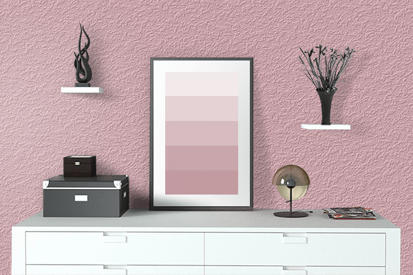 Pretty Photo frame on Moonrise Pink color drawing room interior textured wall