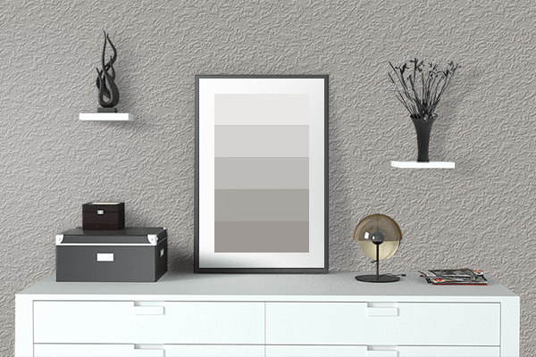 Pretty Photo frame on Dove (Pantone) color drawing room interior textured wall