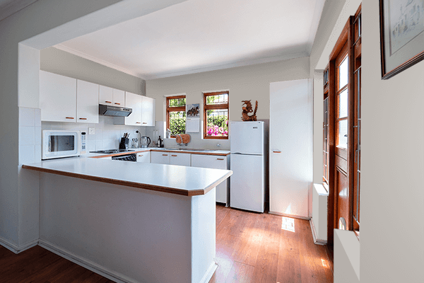 Pretty Photo frame on Dove (Pantone) color kitchen interior wall color