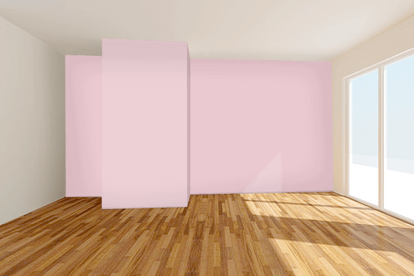 Pretty Photo frame on Subtle Pink color Living room wal color