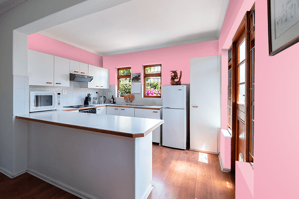 Pretty Photo frame on Bubblegum color kitchen interior wall color