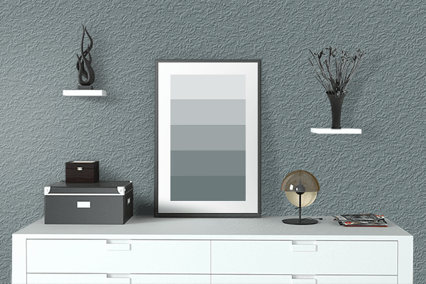 Pretty Photo frame on Stormy Sea color drawing room interior textured wall
