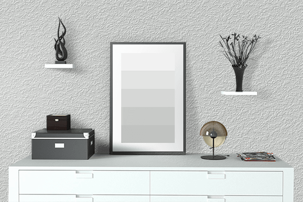 Pretty Photo frame on Washed Out White color drawing room interior textured wall