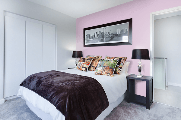 Pretty Photo frame on Lovely Pink color Bedroom interior wall color
