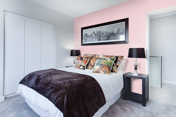 Pretty Photo frame on Elegant Pink color Bedroom interior wall color
