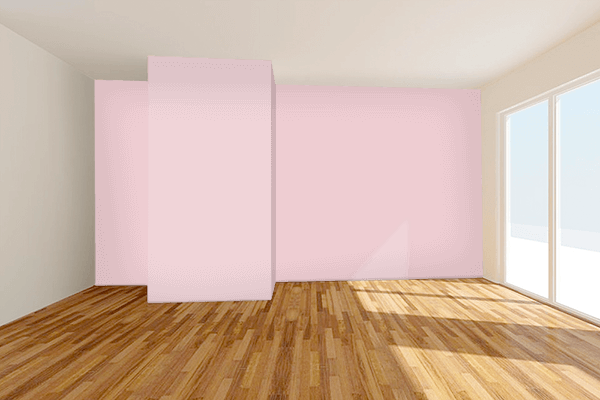 Pretty Photo frame on Elegant Pink color Living room wal color