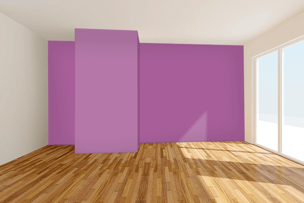 Pretty Photo frame on Boho Violet color Living room wal color
