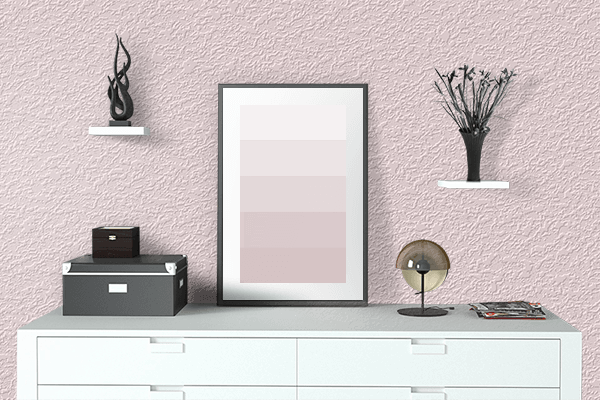 Pretty Photo frame on Very Light Pink color drawing room interior textured wall