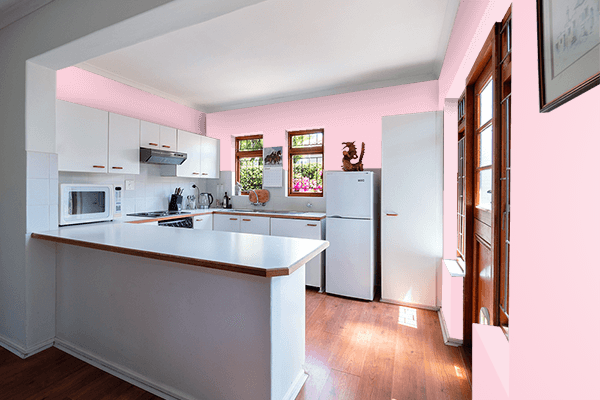 Pretty Photo frame on Innocent Blush color kitchen interior wall color