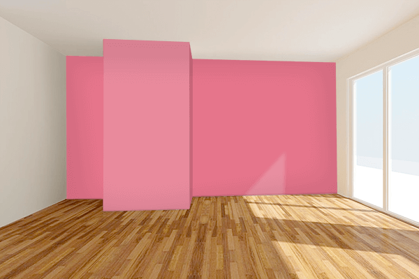 Pretty Photo frame on Grapefruit Pink color Living room wal color