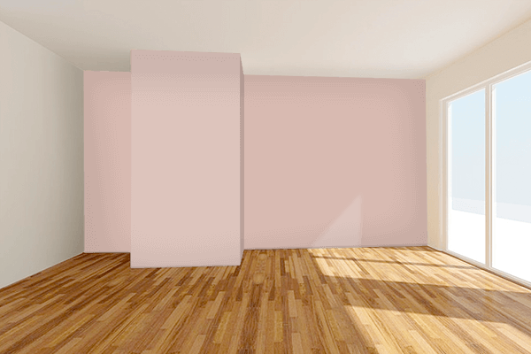 Pretty Photo frame on Pink Beige color Living room wal color