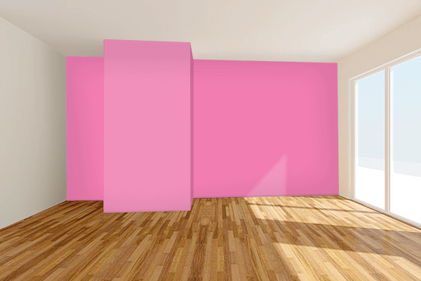 Pretty Photo frame on Madonna Pink color Living room wal color