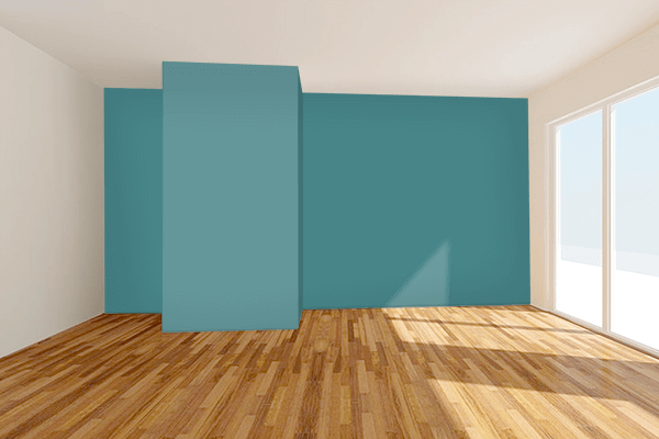 Pretty Photo frame on Teal (Pantone) color Living room wal color
