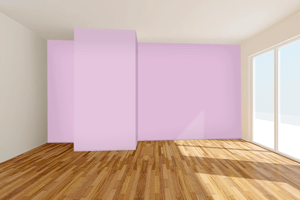 Pretty Photo frame on Designer Pink color Living room wal color