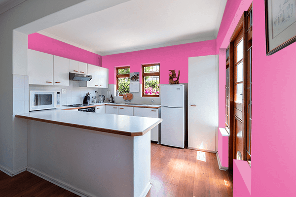 Pretty Photo frame on Pink Crush color kitchen interior wall color