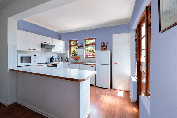 Pretty Photo frame on Purple Impression color kitchen interior wall color