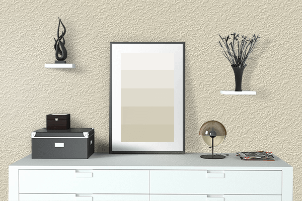 Pretty Photo frame on Elegant Cream color drawing room interior textured wall