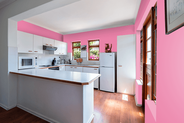 Pretty Photo frame on Pink Sky color kitchen interior wall color