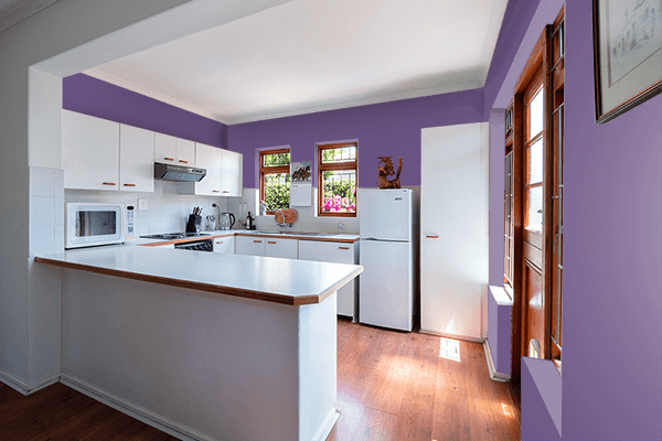 Pretty Photo frame on Royal Purple (RAL Design) color kitchen interior wall color
