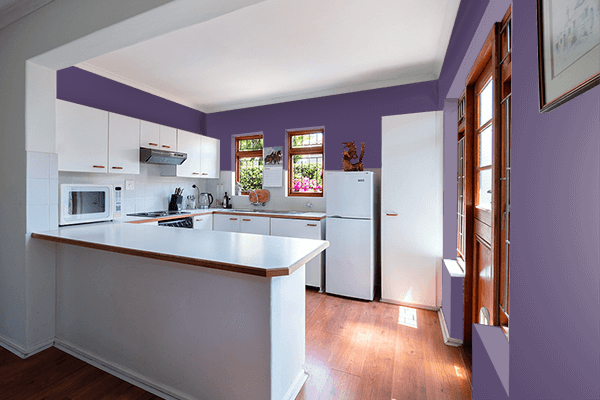 Pretty Photo frame on Purple Reign color kitchen interior wall color